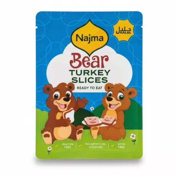 Najma Bear Turkey Slices colourful packaging with cartoon bears