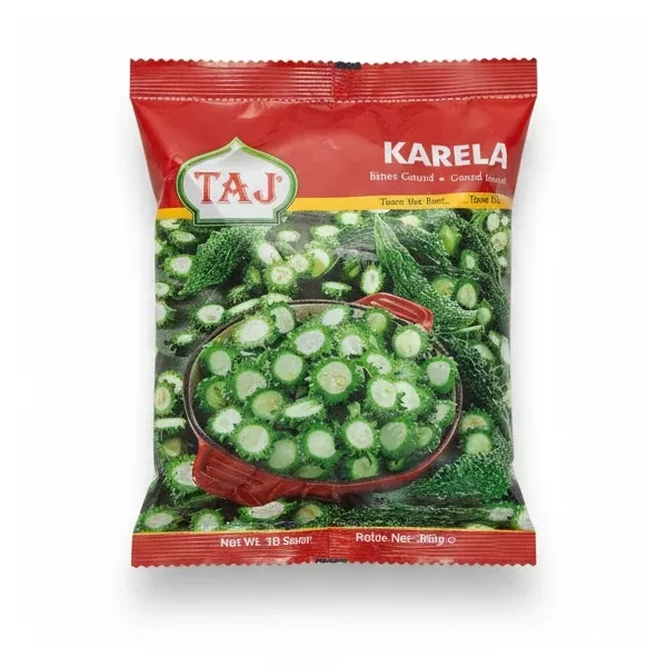 packaged Taj frozen sliced Karela bitter gourd
