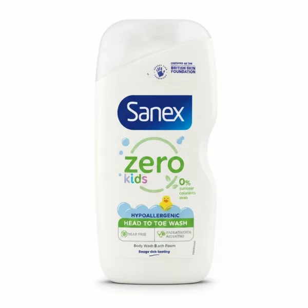 Sanex Zero Kids Hypoallergenic Head to Toe Wash bottle front view
