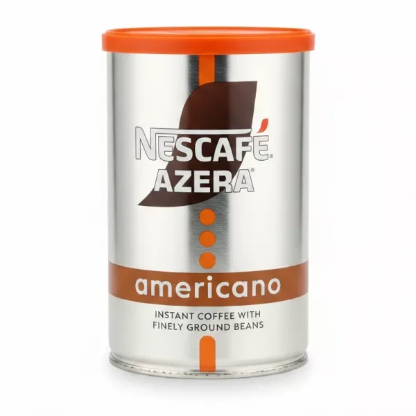 NESCAFÉ Azera Americano instant coffee tin with orange lid