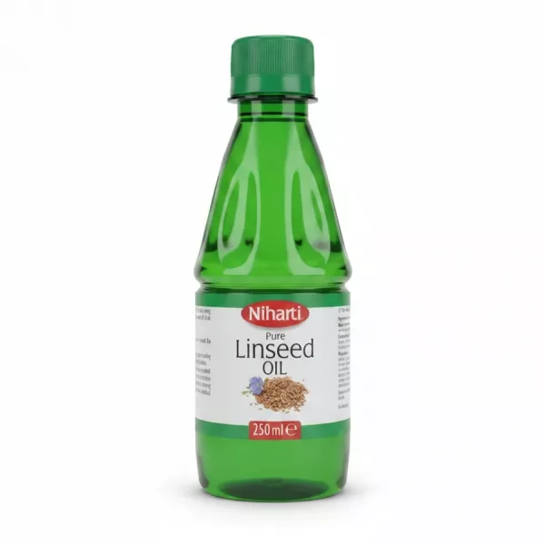 Niharti Pure Linseed Oil 250ml green bottle front