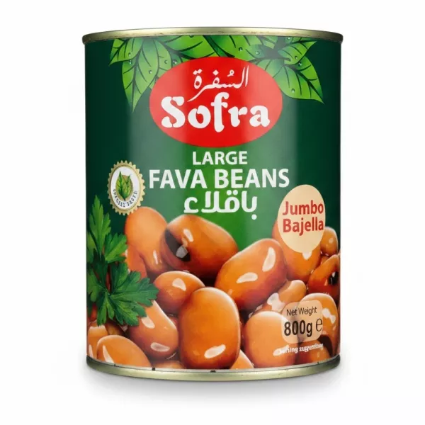 Sofra brand large fava beans canned product front label
