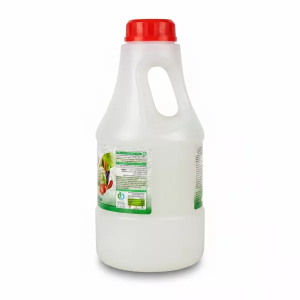 Side view of 1&1 white distilled vinegar bottle showing label details