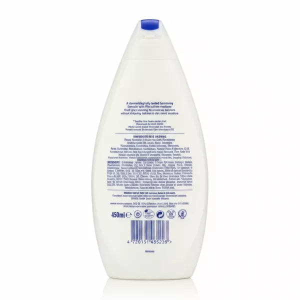 Dove Nourishing Body Wash back side with ingredients and details