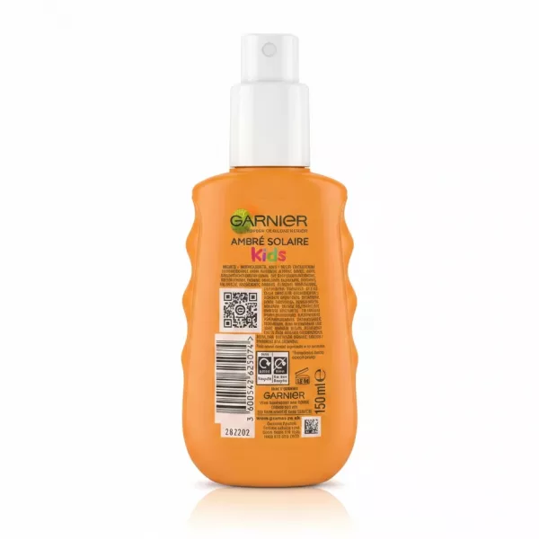 Garnier Ambre Solaire Kids SPF 50+ spray bottle back