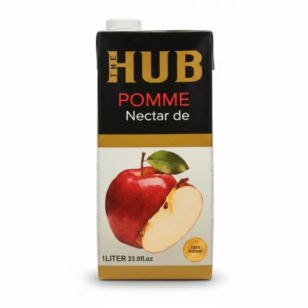 1 litre carton of The Hub Apple Nectar with apple image