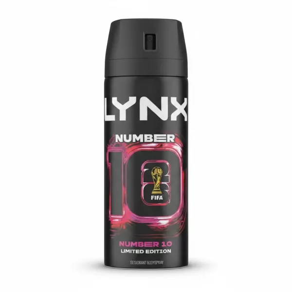 Lynx Number 10 Limited Edition deodorant spray can in black with FIFA design