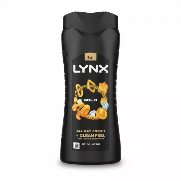 Lynx Gold 3-in-1 body face hair wash black bottle
