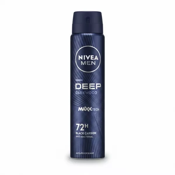 Nivea Men Deep Darkwood antiperspirant spray can front view