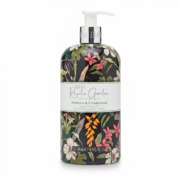 Baylis & Harding Royale Garden Verbena & Chamomile hand wash bottle with floral design
