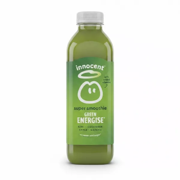Innocent Green Energise super smoothie bottle front label