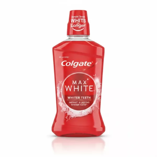 Colgate Max White red bottle mouthwash front