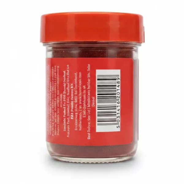 Back view of jar showing barcode and label text