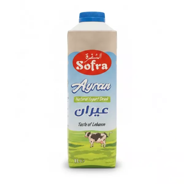 Sofra Ayran Natural Yogurt Drink 1L carton front view