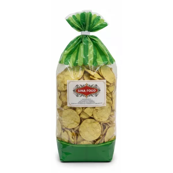 Back view of Hamdaneh Crisp Breads bag with Sina Food distributor label