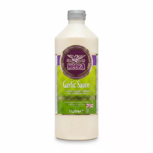 Heera Garlic Sauce 1 Litre bottle front label