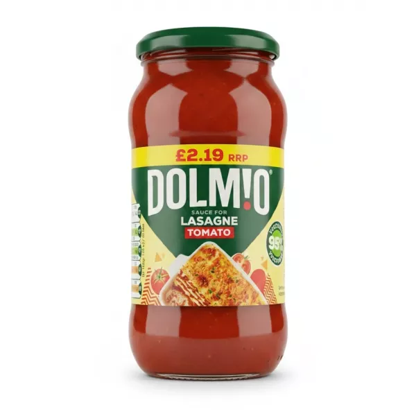 Jar of Dolmio tomato sauce for lasagne