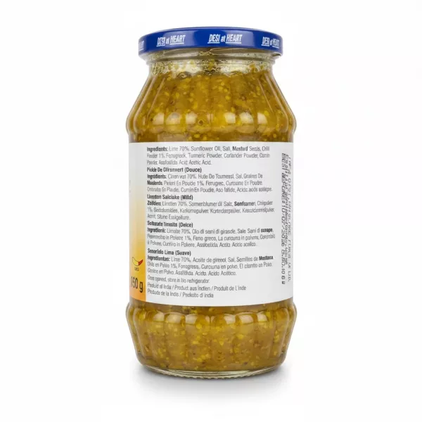 Ashoka Mild Lime Pickle ingredients label