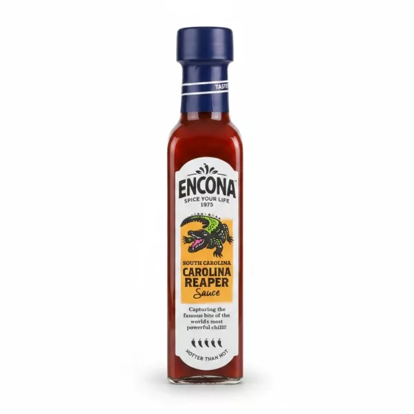 Encona Carolina Reaper hot sauce front label