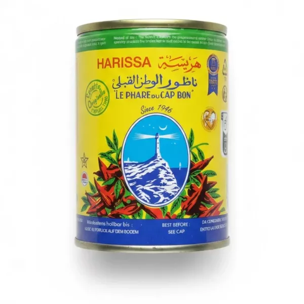 Can of Le Phare du Cap Bon Tunisian Harissa chili paste