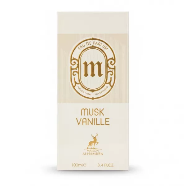 Box packaging of Maison Alhambra Musk Vanille Eau de Parfum front view