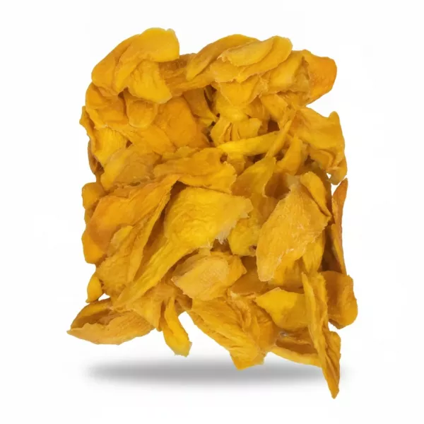 close-up of premium dried mango slices