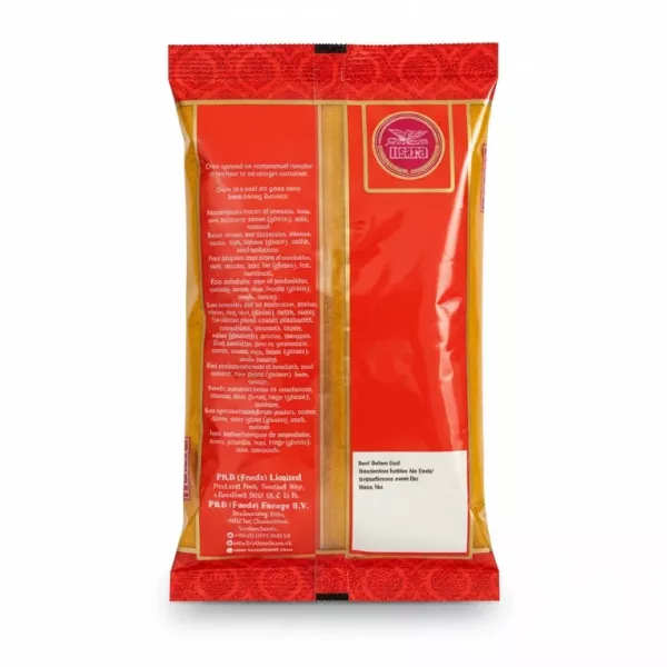 Back of Heera turmeric powder pack showing ingredient and storage information