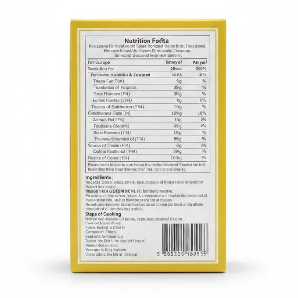Back of Shan Kofta box showing nutrition and ingredient information