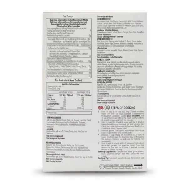 Back of Shan Nihari mix with ingredients and nutrition info