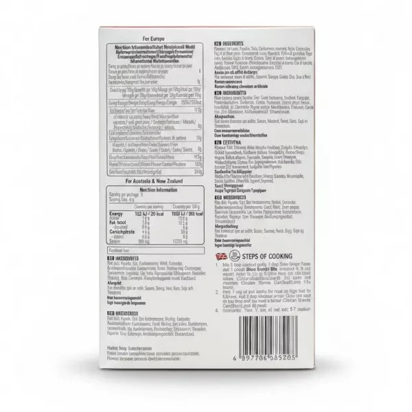 Back of Shan Karahi seasoning box showing nutrition and ingredients
