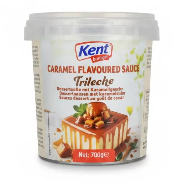 Kent Boringer caramel flavoured dessert sauce container 700g front label