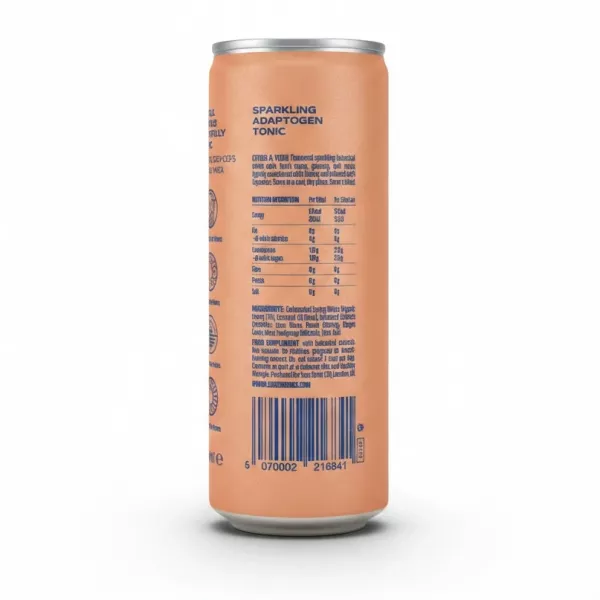 Ingredients and nutritional information on back of ZOOZ Elevate tonic can