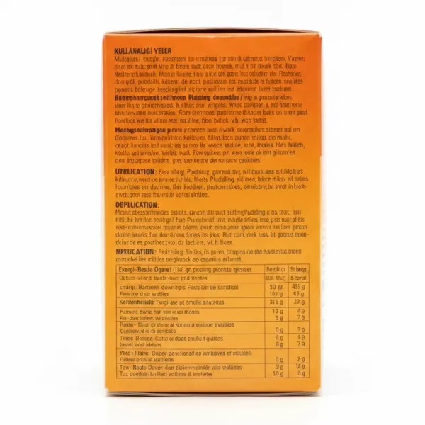 Back of Basak wheat starch packaging with product application and nutritional information