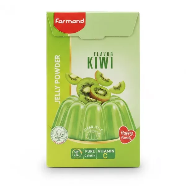 Farmand kiwi flavour jelly powder packaging front