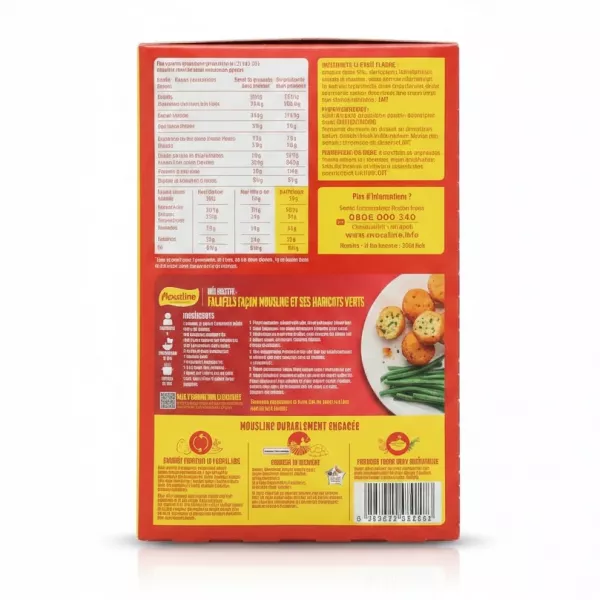 Mousline Potato Puree Pack Back Nutritional Information