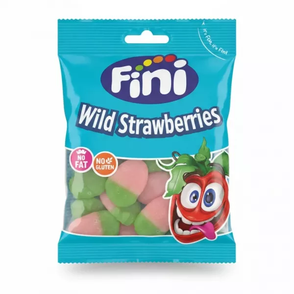 Fini Wild Strawberries gummy sweets packaging front with colourful gummies