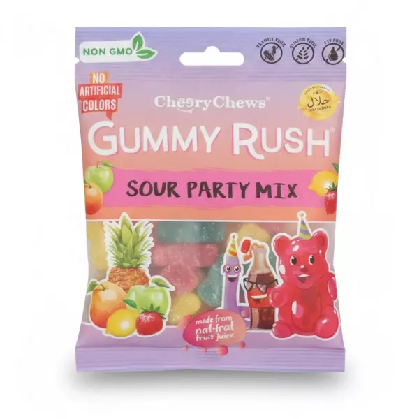 CheeryChews Gummy Rush Sour Party Mix front packaging