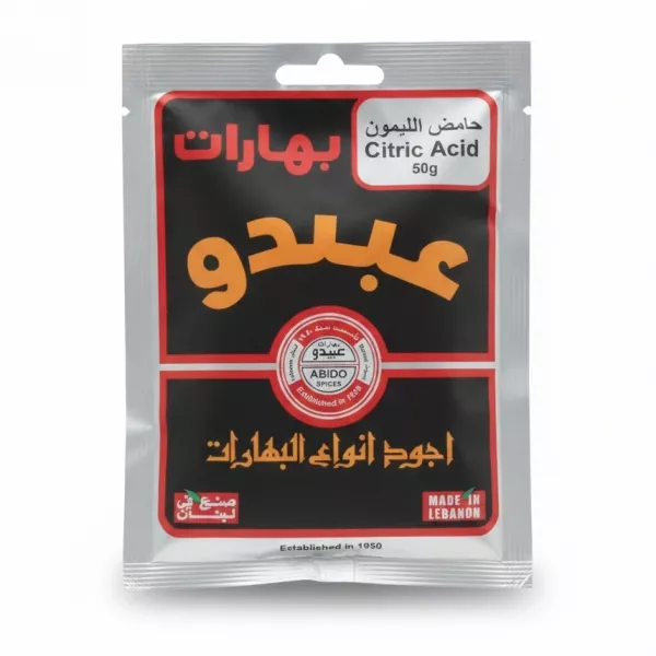 Abido Spices Citric Acid 50g front packaging