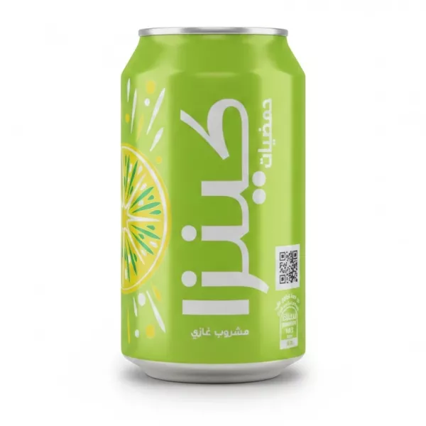 bright green can of Kinza Citrus carbonated drink