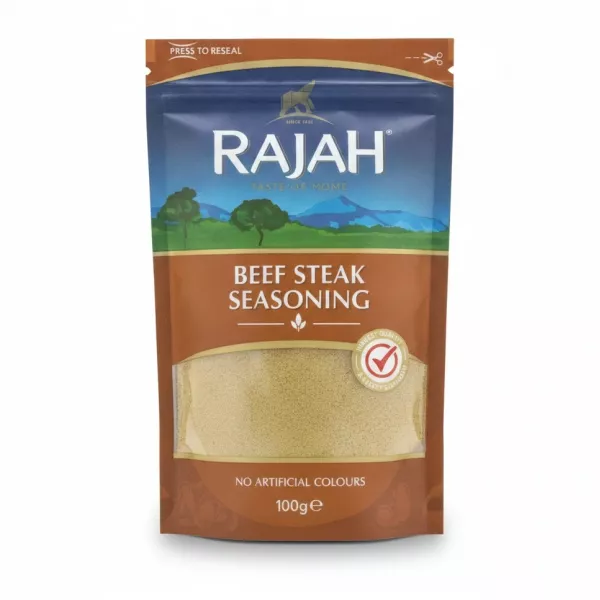 Rajah beef steak seasoning pack front view