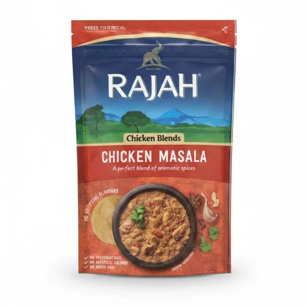 Rajah Chicken Masala spice blend front packaging