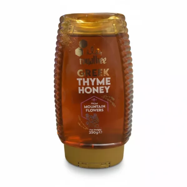 Royal Bee Greek Thyme Honey in a squeezable bottle