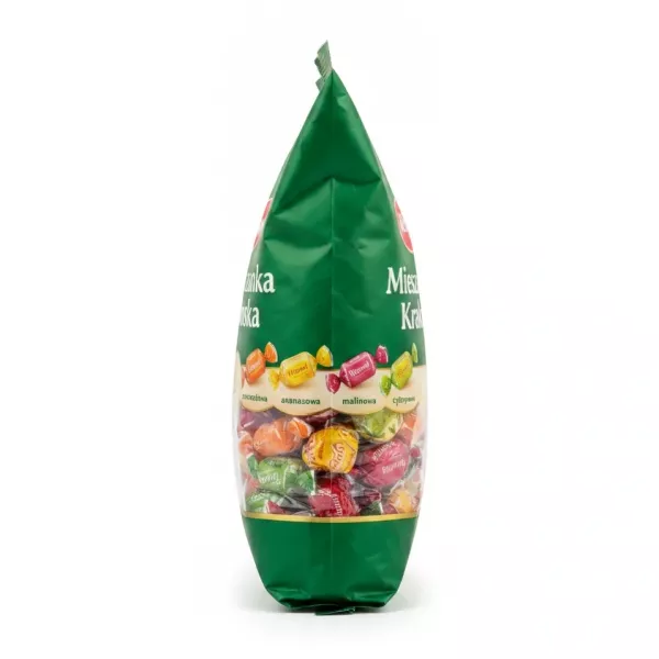 Side view of Wawel Mieszanka Krakowska showing flavour wrappers