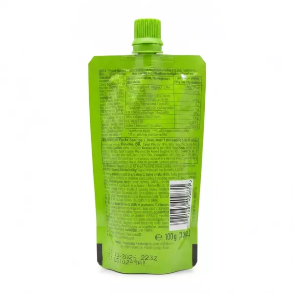 Kubus Mousse Banana Apple nutritional info and ingredients back pouch