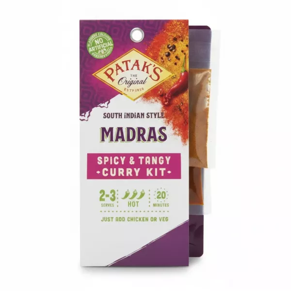 Patak's Madras Spicy & Tangy Curry Kit package front