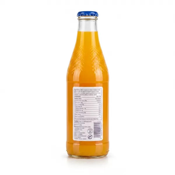 Suncrest Mango Juice Drink in glass bottle back view showing ingredients