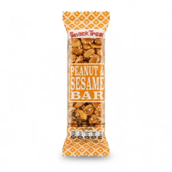 Snack Treat Peanut & Sesame Bar showing front packaging with visible seeds and peanuts