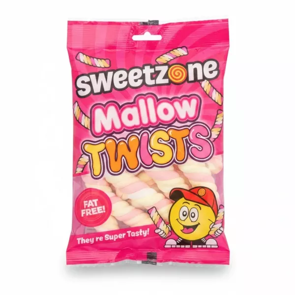 Pack of Sweetzone Mallow Twists colourful twisted marshmallows