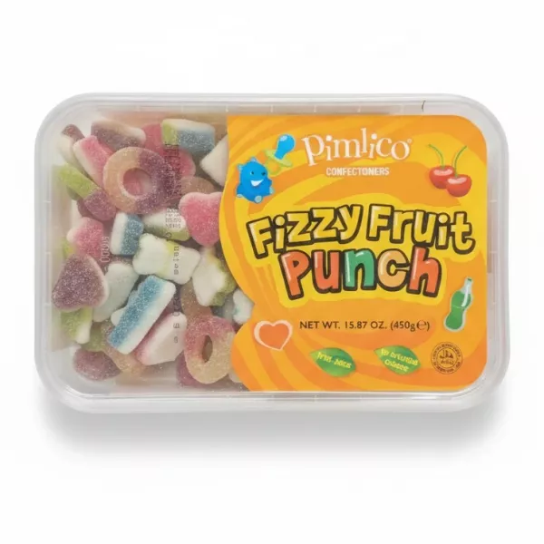 Pimlico Fizzy Fruit Punch colourful sweets in plastic tub