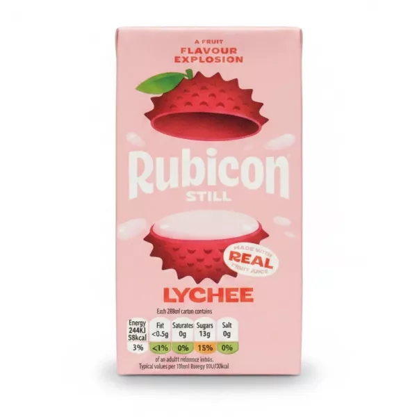 Rubicon Lychee Juice 288ml carton front view
